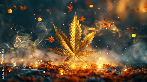 hemp marijuana leaf © Chrixxi