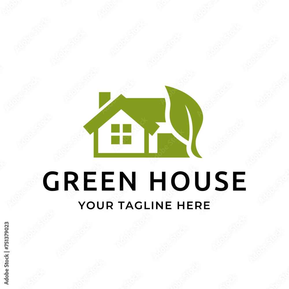 Green house logo design vector illustration. eco green home farm plant cultivation logo design Green house logo design vector illustration. eco green home farm plant cultivation logo design