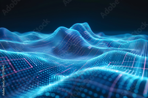 Abstruct backgruond - digital waves in blue and pink colors
