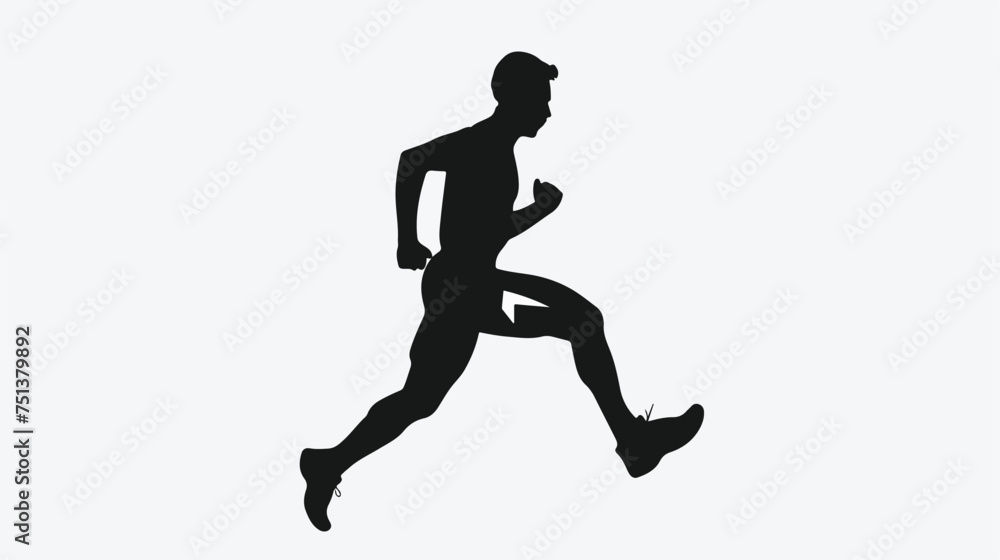 Run icon vector on white background isolated on white