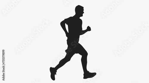 Run icon vector on white background isolated on white