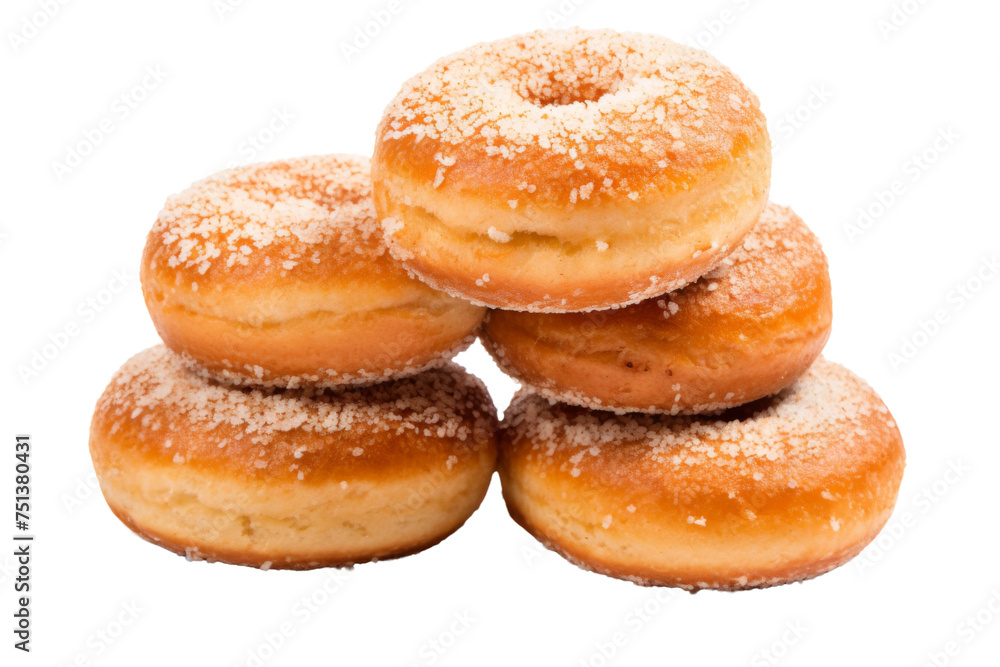 Flavorful Aniseed Doughnuts Isolated on Transparent Background.
