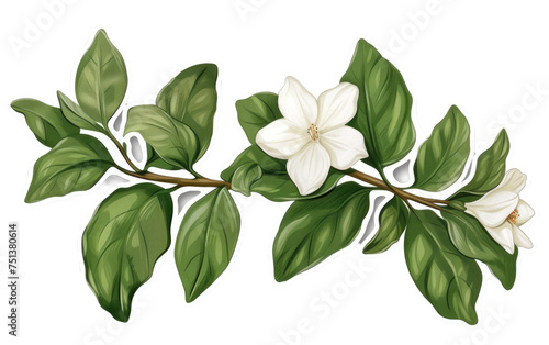 Vinca Foliage Decal: Nature-Inspired Sticker isolated on transparent Background © Sehar