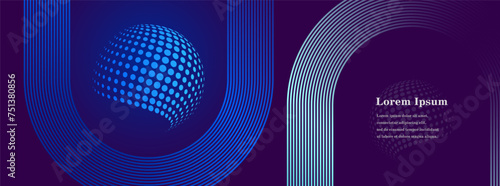 abstract blue color stripe line, geometric dot pattern texture background, futuristic technology, scientific concept