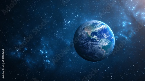 a planet in space with stars
