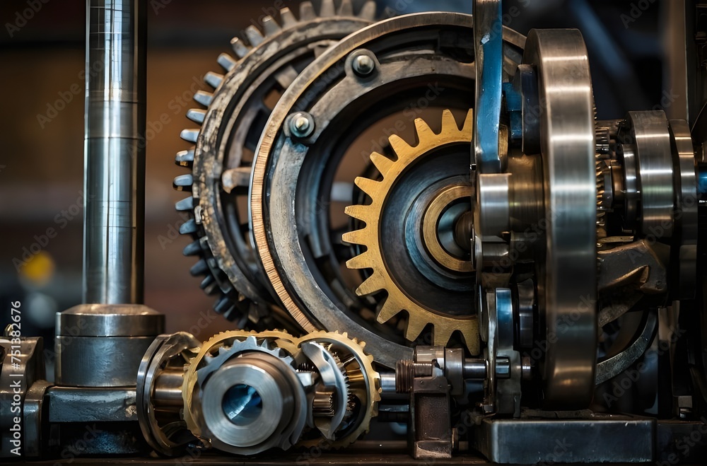 The Art of Mechanics: An Abstract Representation of a Gear System, Highlighting the Beauty of Industrial Design and Technology, generative AI The Art of Mechanics: An Abstract Representation of a Gear System, Highlighting the Beauty of Industrial Design and Technology, generative AI