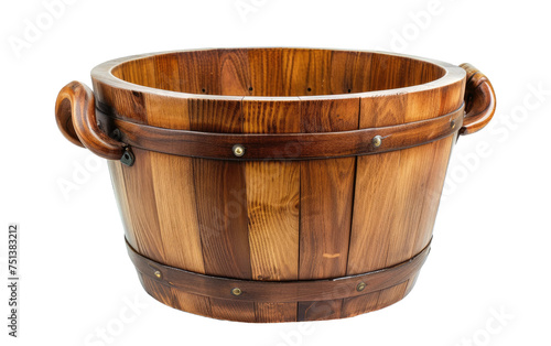 Ice Bucket Crafted from Wood isolated on transparent Background