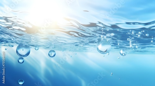 water splash in blue