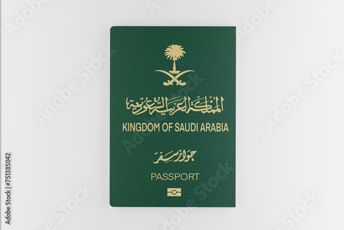 Saudi Arabia passport isolated on a white background