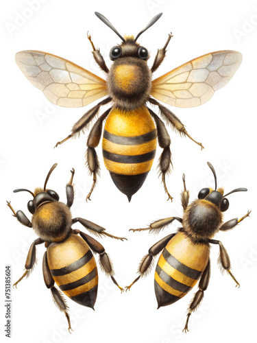 set of bees isolated