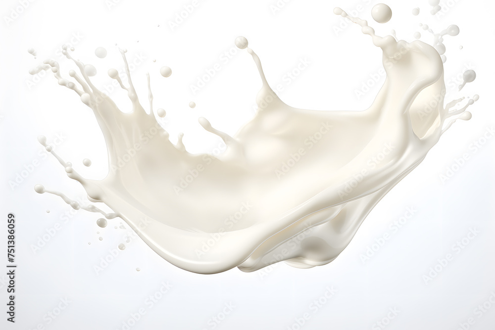 Milk creamy splash isolated on white background Milk creamy splash isolated on white background