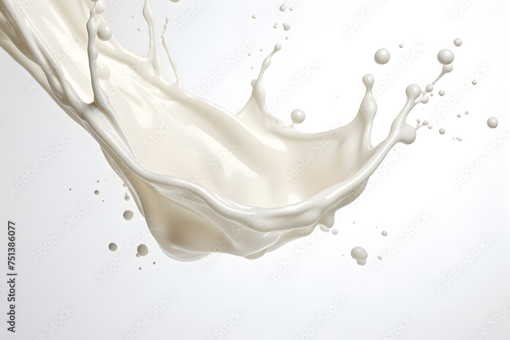 Milk creamy splash isolated on white background