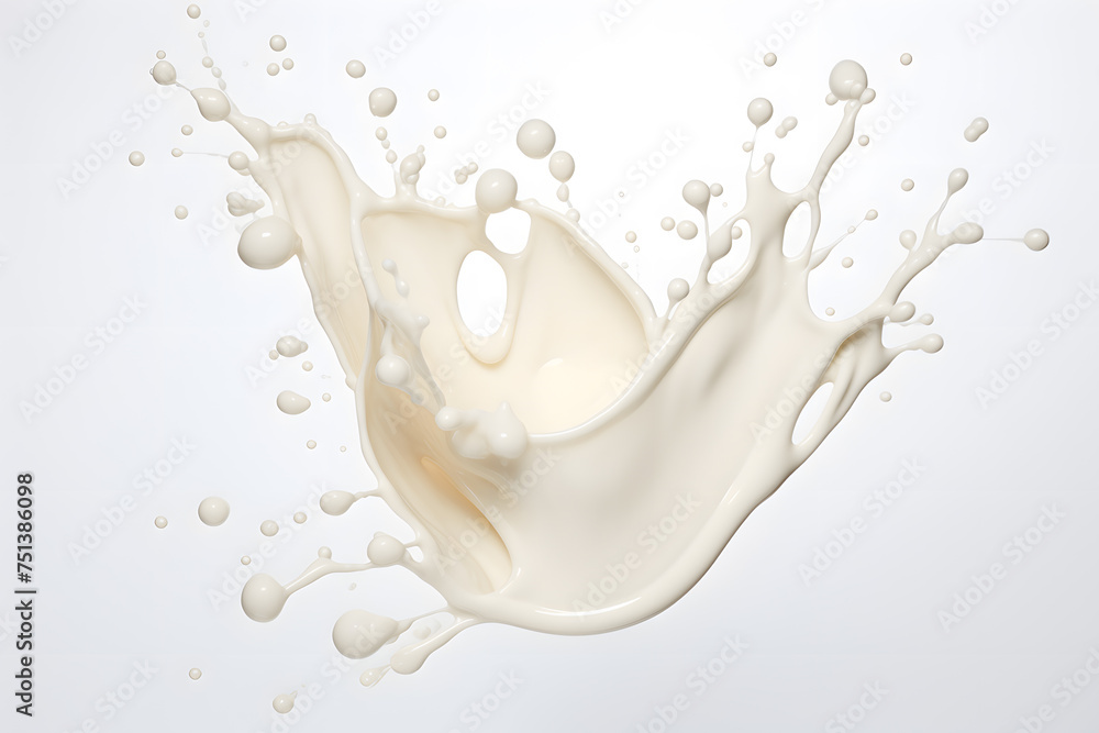 Milk creamy splash isolated on white background Milk creamy splash isolated on white background