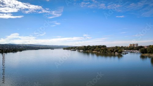 bank of Danube river in Novi Sad in autumn