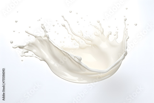 Milk creamy splash isolated on white background