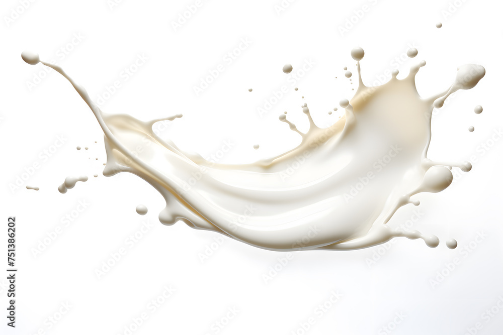 Milk creamy splash isolated on white background Milk creamy splash isolated on white background