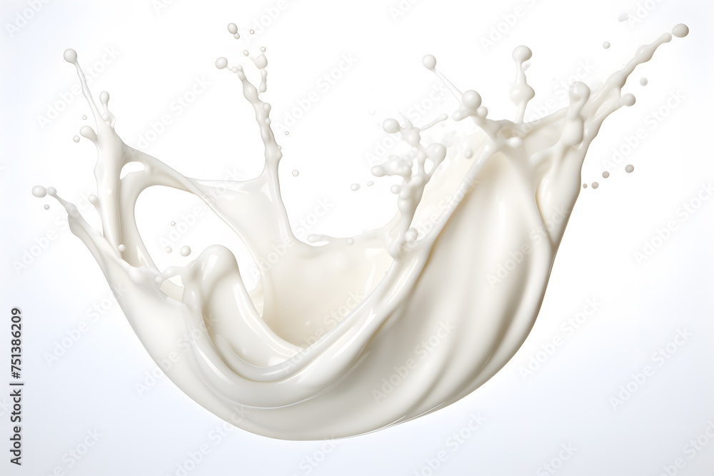 Milk creamy splash isolated on white background Milk creamy splash isolated on white background