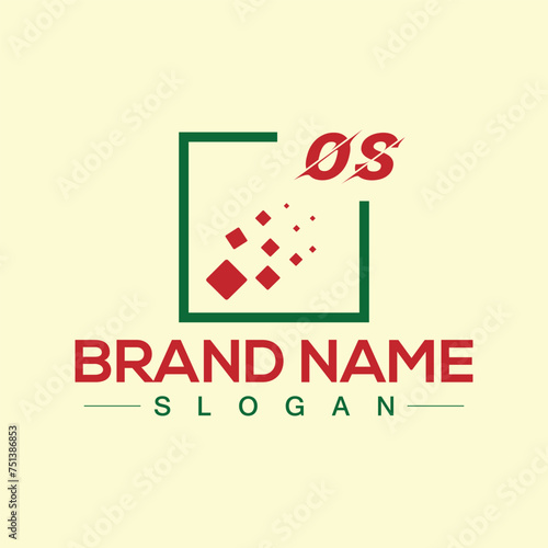 Initial monogram letter OS logo design template for branding