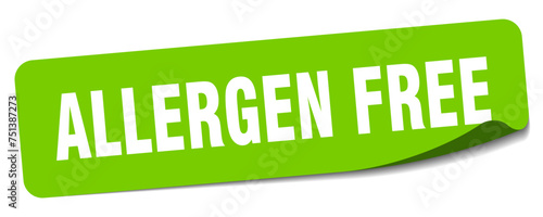 allergen free sticker. allergen free label
