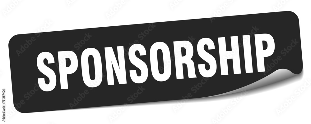 sponsorship sticker. sponsorship label sponsorship sticker. sponsorship label
