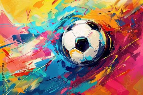 a football ball on a colorful background
