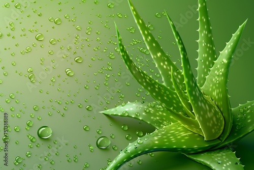 a aloe vera plant with water drops