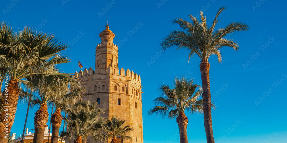 Torre del Oro, 13-18th Century Civil Architecture, National Monument of Spain, National Heritage Site, Good of Cultural Interest, Sevilla, Andalucía, Spain, Europe