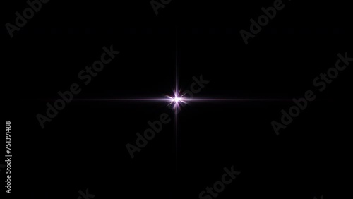 Wallpaper Mural Loop center flickering glow white purple blue star rays lights optical lens flares shine long arm animation art on black abstract background. Torontodigital.ca