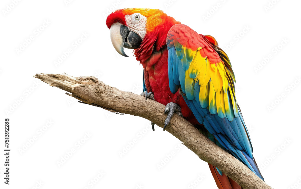 Branch-Bound Parrot isolated on transparent Background