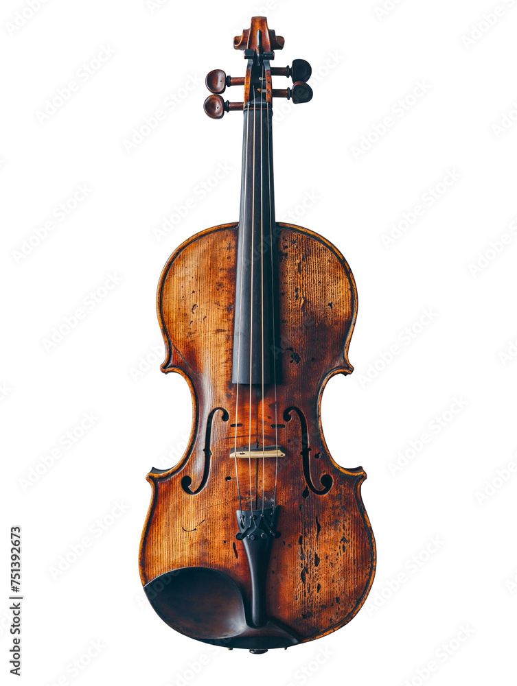 Naklejka premium Elegant Violin Isolated on Transparent Background