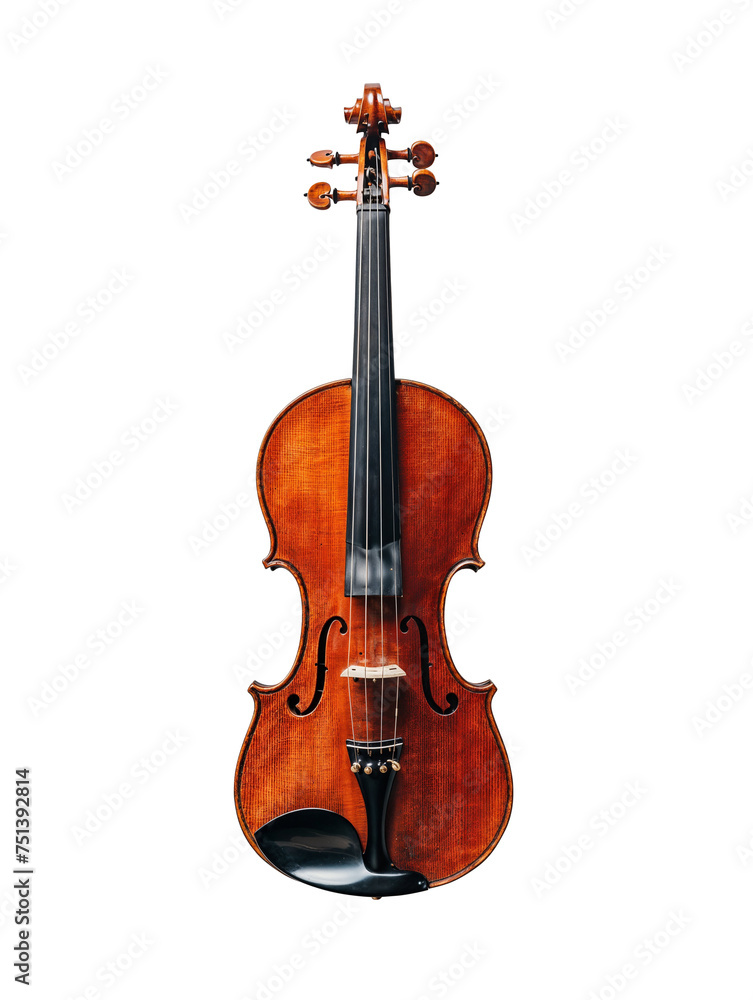Fototapeta premium Stradivari Violin Isolated on Transparent Background