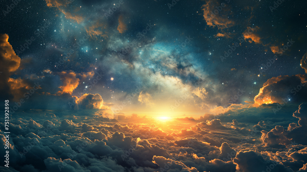 Obraz premium fantasy sunset in the cloud