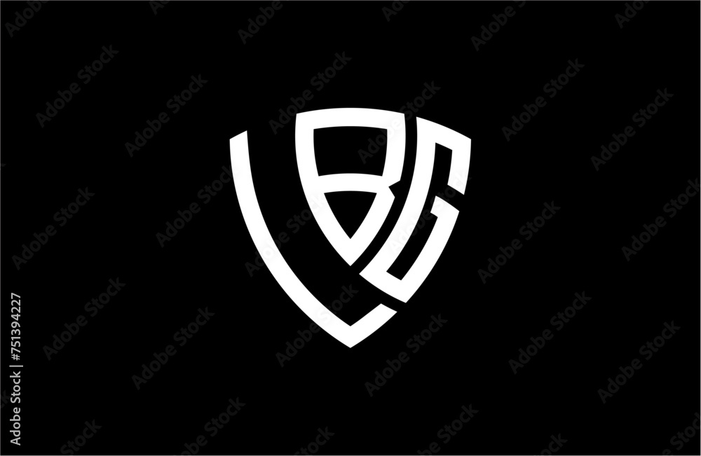 LBG creative letter shield logo design vector icon illustration LBG creative letter shield logo design vector icon illustration