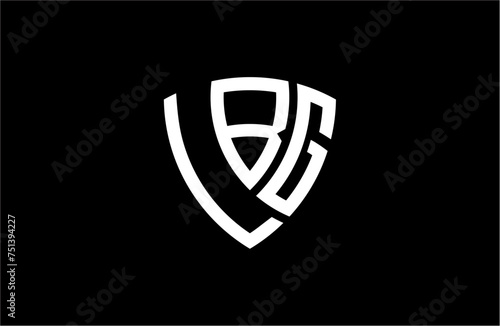 Free Download LBG creative letter shield logo design vector icon illustration - GFXLoad