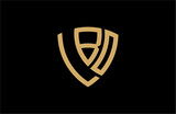 LBO creative letter shield logo design vector icon illustration