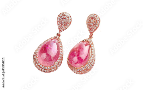 Pink Opal Earring isolated on transparent Background