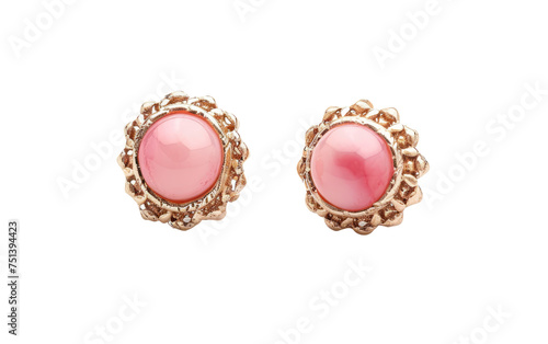 Pink Opal Earring isolated on transparent Background