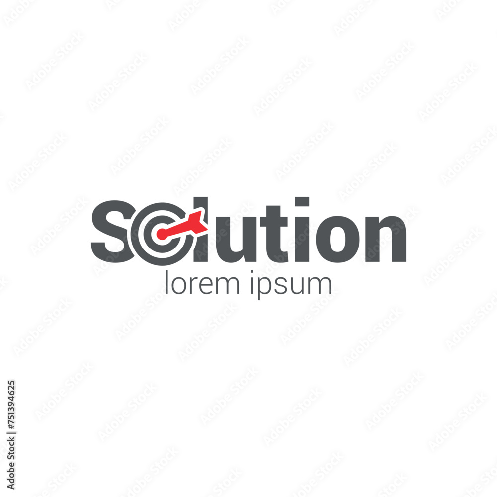 Vector logo design name solution arrow symbol.