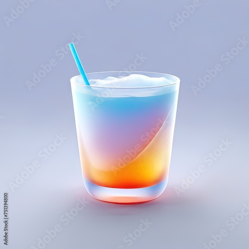 Glossy stylized glass icon of cocktail, coctail, alcohol, mixed, drink, beverage, alcoholic 