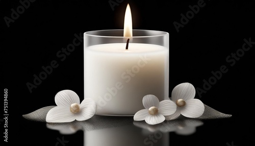 white burning decorative candle isolated transparent png