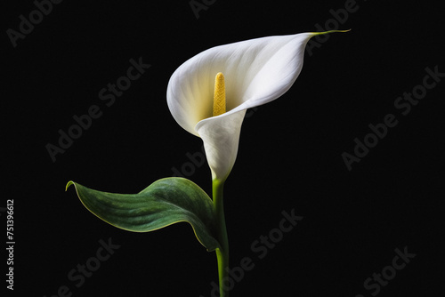 White lily on black