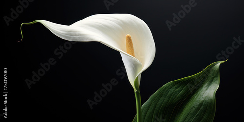 White lily on black
