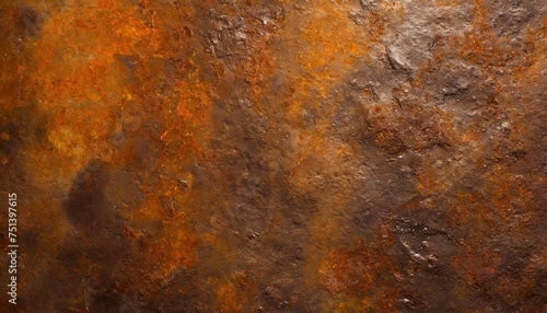 grunge rusty dark orange brown metal steel stone background texture banner panorama