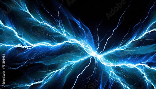 abstract blue lightning on dark background