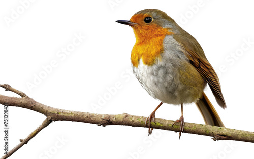 Perched Robin: A Branch's Resting Spot isolated on transparent Background