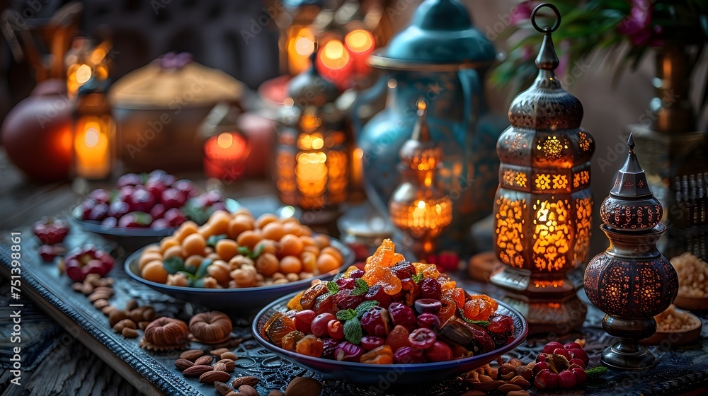 Ramadan Iftar Spread A Colorful Table of Middle Eastern Cuisine