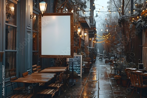 Rainy Day Restaurant Template in a Historic City