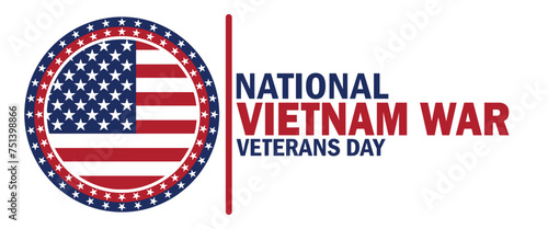 National Vietnam War Veterans Day. Suitable for greeting card, poster and banner. photo