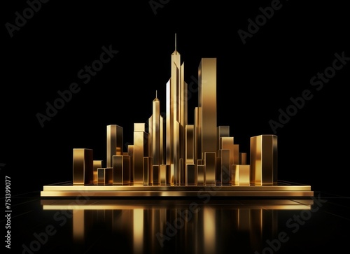 Modern Golden Architecture Design Concept. Generative ai