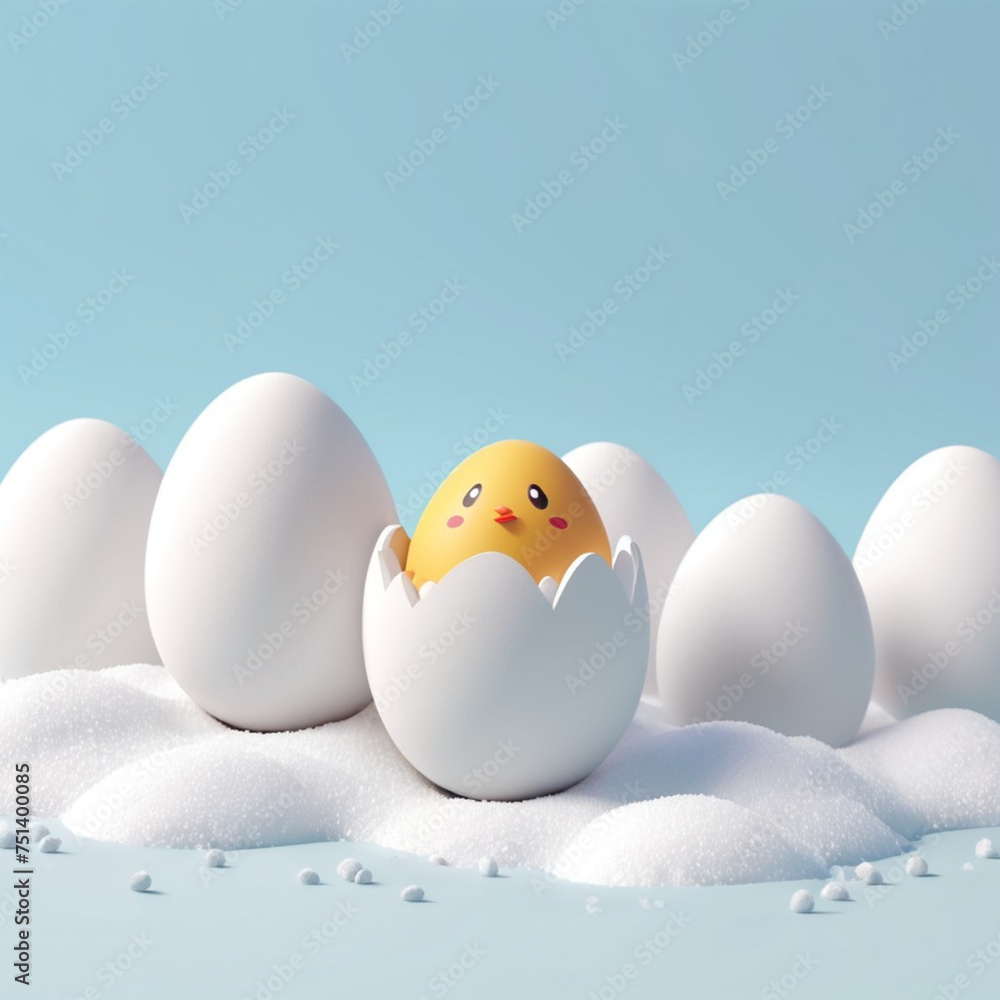 photo of a easter bunny with easter eggs background photo of a easter bunny with easter eggs background